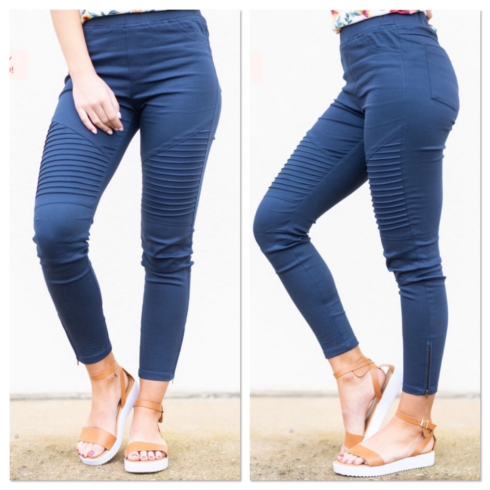 Navy Moto Jeggings - Picture 7 of 7